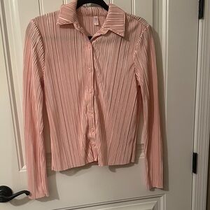 pink silky blouse